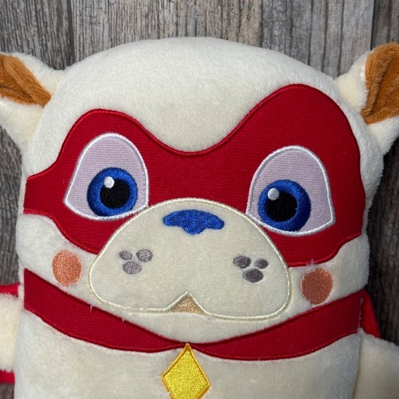 JAKKS Bull Dog Cream with Red Cape Soft Plush Animal Toy 10" x 9" - Picture 2 of 8